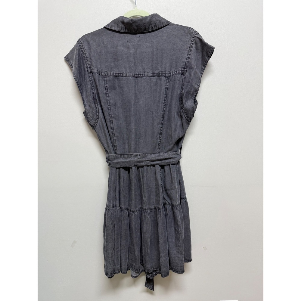 Elan (gray) Button Down Tencel Mini Dress Women Large DT50100 - Picture 4 of 6